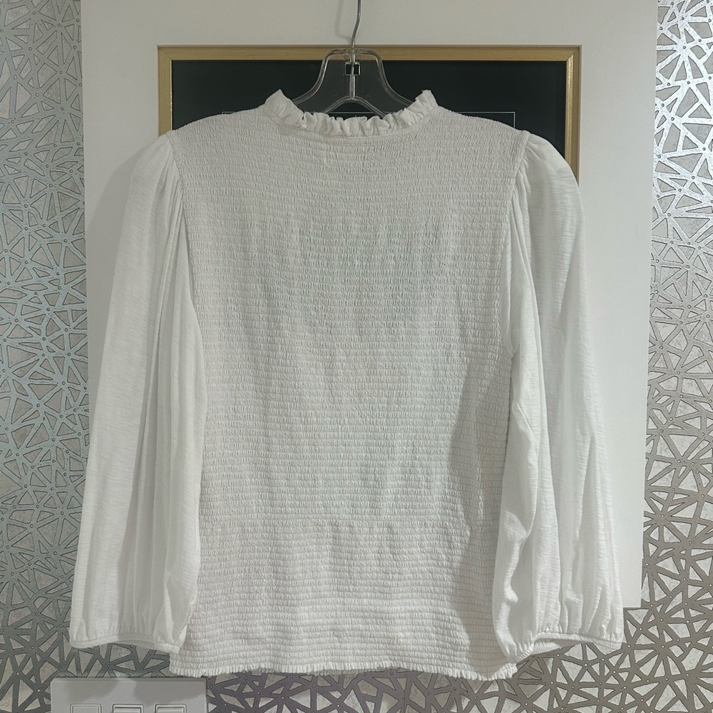 Nation LTD Abrielle Femme Cut-Out Med Ivory Women's Top 3/4 Balloon Puff Sleeve - Picture 3 of 8